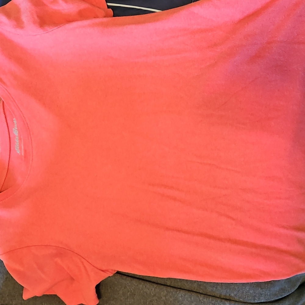 Eddie Bauer Orange Tee Size Tall L